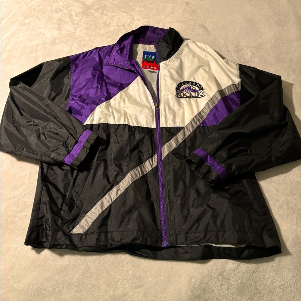 Vintage Colorado Rockies Windbreaker / Rain Jacket